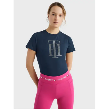 Tommy Hilfiger Womans Rhinestone T-Shirt - Desert Sky