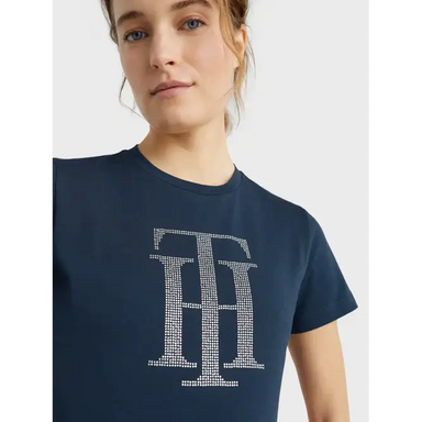 Tommy Hilfiger Womans Rhinestone T - Shirt - Desert Sky