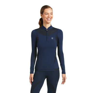 Womens Ascent 1/4 Zip Long Sleeve Base Layer - XL / Navy