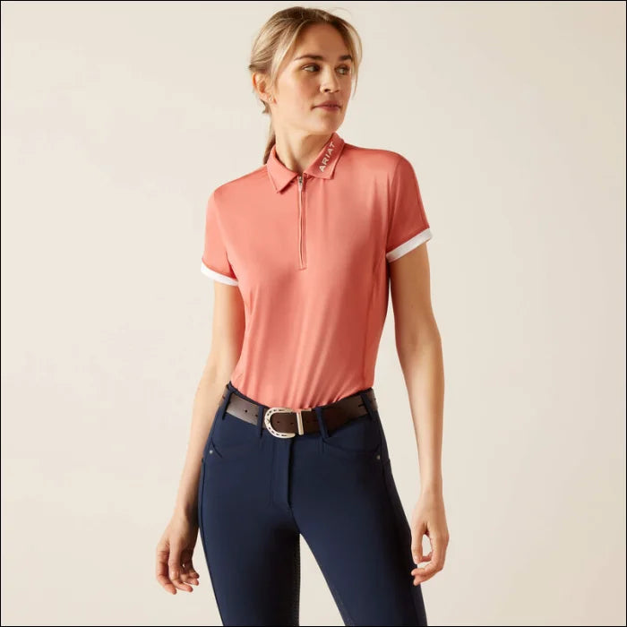 Women’s Bandera 1/4 Zip Short Sleeve Polo - Faded Rose