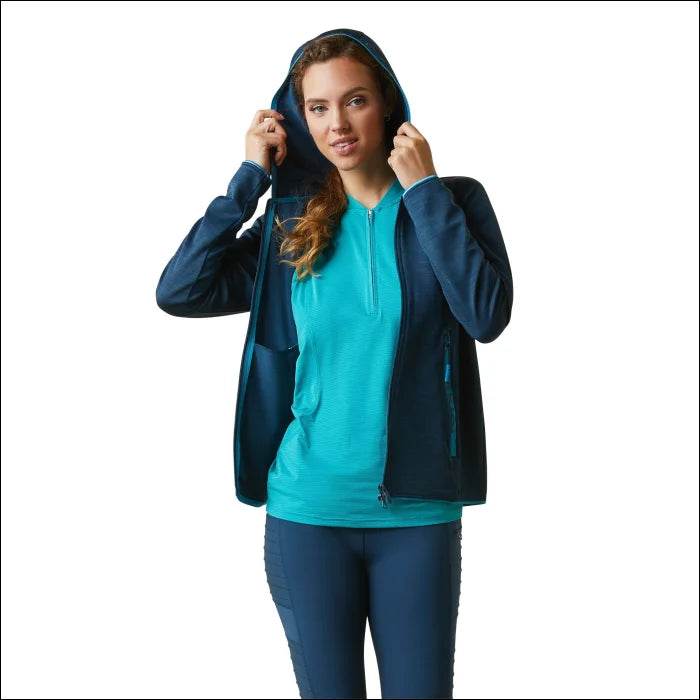 Womens Byron Full Zip Hoodie - D. Petroleum