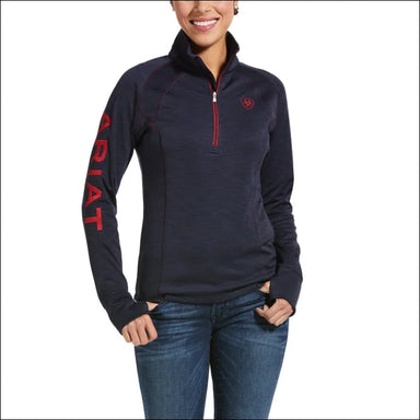 Womens Tek Team 1/2 Zip - Heather/Navy