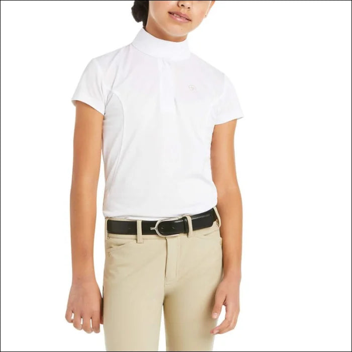 Ariat Youth Aptos Short Sleeve Show Shirt - White