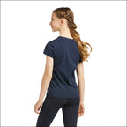 Ariat Youth Vertical Logo Short Sleeve T-Shirt - Navy